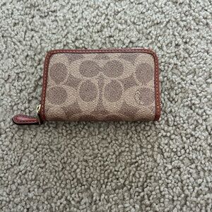 Coach Tan and Brown Signature Key Holder